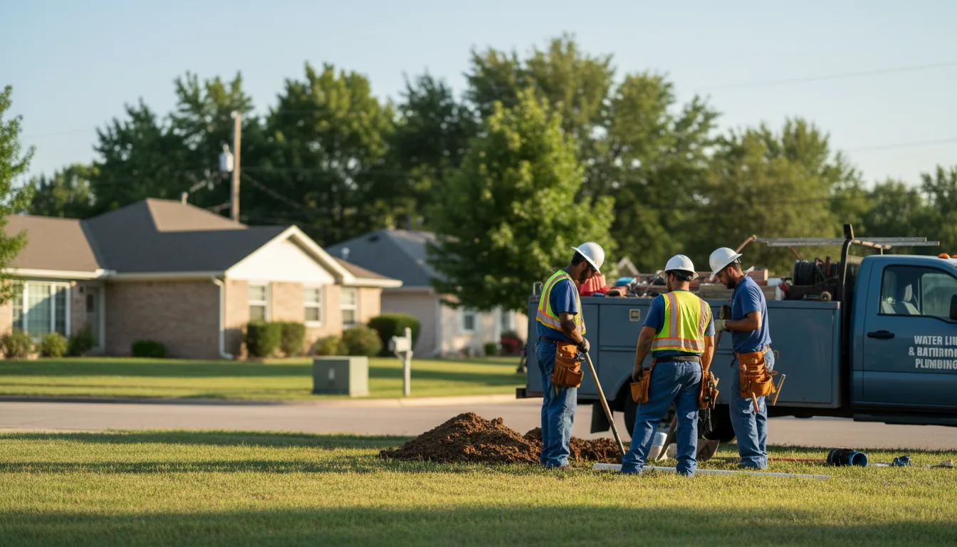 Residential water line and bathroom plumbing service in Galva, IL